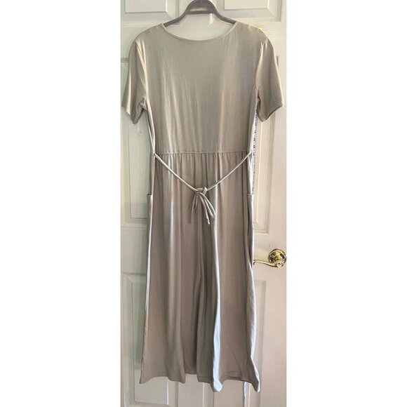 RARE! NWT- vintage Bobbie Brooks S  tan Maxi Dress  Giraffe & Leopard Print S/S - Picture 2 of 13